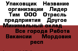 Упаковщик › Название организации ­ Лидер Тим, ООО › Отрасль предприятия ­ Другое › Минимальный оклад ­ 21 000 - Все города Работа » Вакансии   . Мордовия респ.